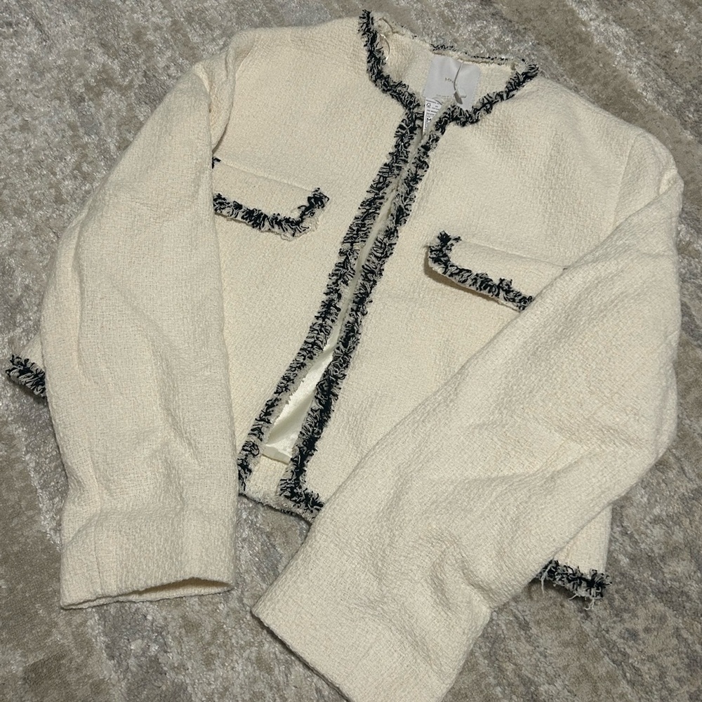 NWT mango tweed jacket with contrast detail